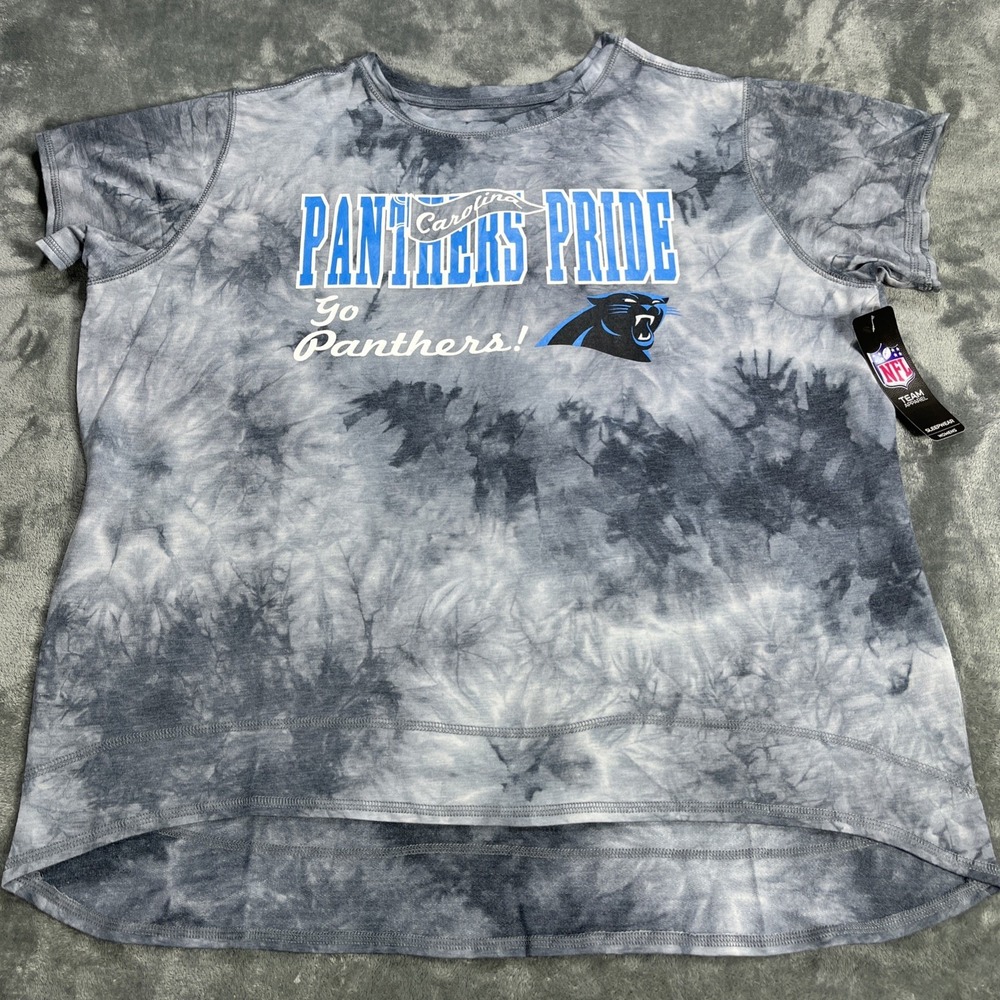 NFL Team Apparel Carolina Panthers Pride Womens T-Shirt 2XL Sleepwear Soft NWT